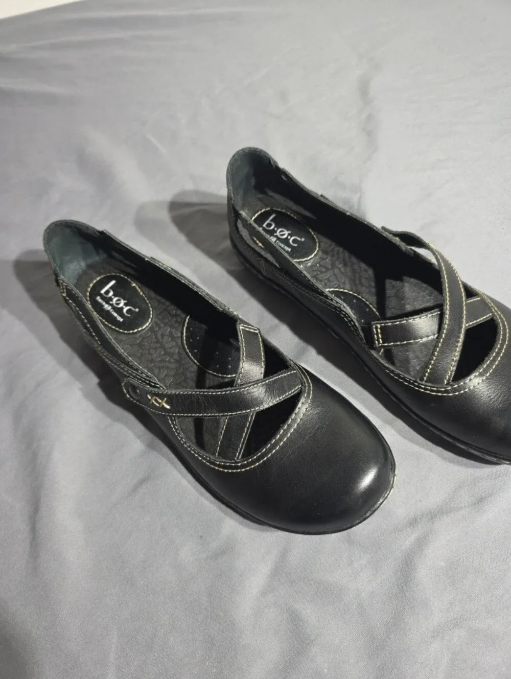 b.o.c. Black Women's Crisscross Mary Jane Flats Size 8.5